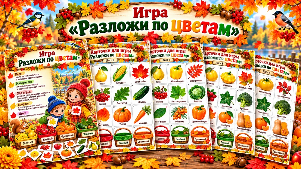 Дидактическая игра " Разложи по цвету"