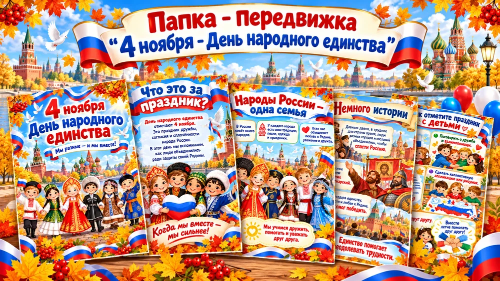 Папка - передвижка "4 ноября - День народного единства"