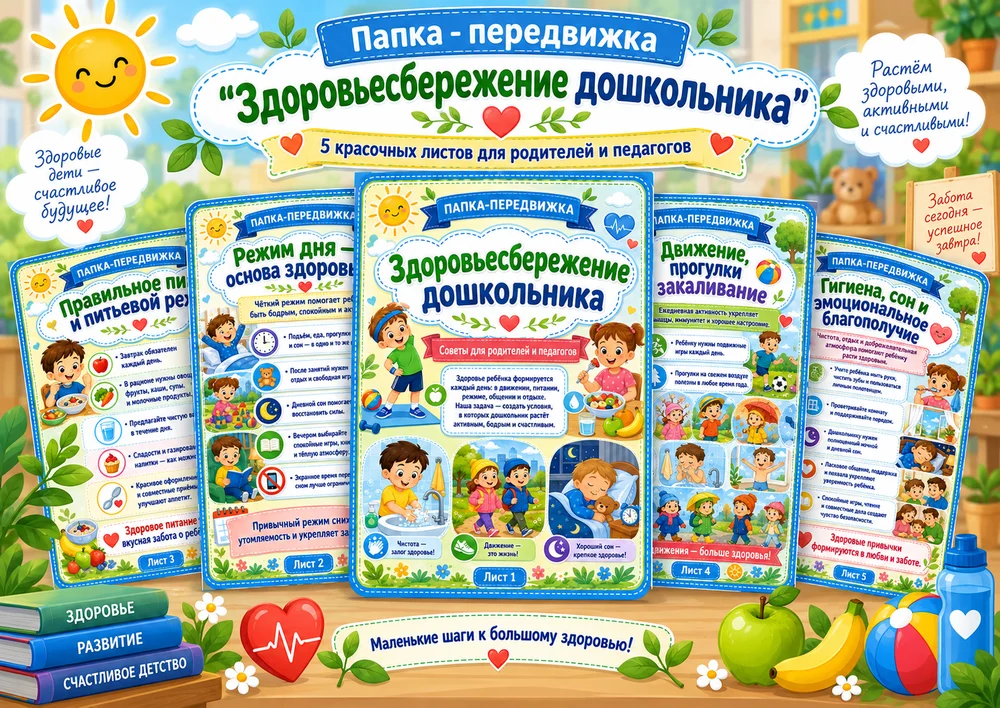 Папка - передвижка "Здоровьесбережение дошкольника"